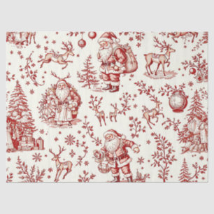 Vintage Red Toile Christmas Tissue Paper