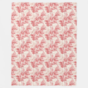 Vintage red toile de joy fleece blanket