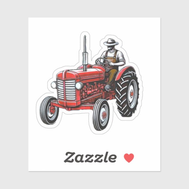 Vintage Red Tractor (Sheet)