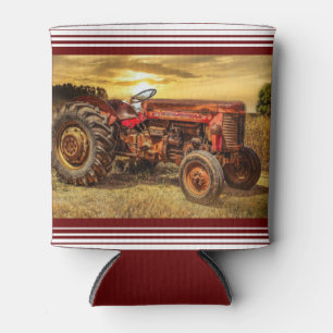 Vintage Red Tractor Antique Tractor Farm Tractor Can Cooler