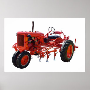 Vintage Red Tractor Poster