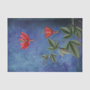 Vintage Red Tropical Flowers Tissue Paper