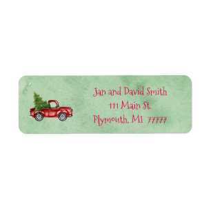 Vintage Red Truck Address Label Return Address Label