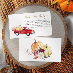 Vintage Red Truck Books For Baby Fall Baby Shower Enclosure Card