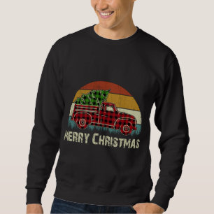 Vintage Red Truck Buffalo Plaid With Merry Christm Sweatshirt