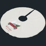 Vintage Red Truck Christmas Brushed Polyester Tree Skirt<br><div class="desc">Personalised Vintage Red Truck Christmas design.</div>