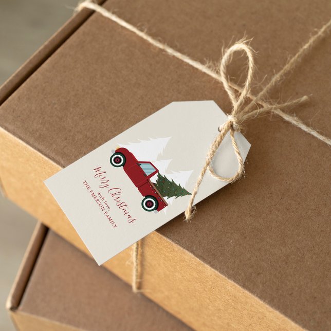Vintage Red Truck Christmas Gift Tags (Creator Uploaded)
