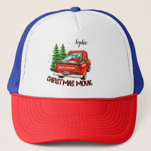 Vintage Red Truck Christmas Movie Trucker Hat