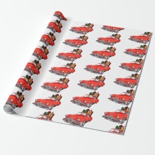 Vintage Red Truck Christmas Wrapping Paper