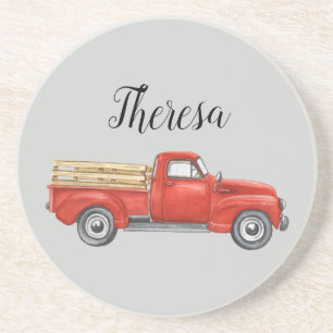 Vintage Red Truck Coaster