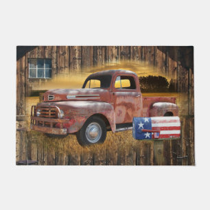 Vintage Red Truck Doormat