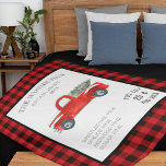 Vintage Red Truck Farmhouse Family Name Blanket<br><div class="desc">These blankets are so super soft and warm!! They can be personalised with any name or monogram. These make perfect gifts for Christmas for mum, dad, a teacher, friend, teenager, or a child. Add your custom wording to this design by using the "Edit this design template" boxes on the right...</div>