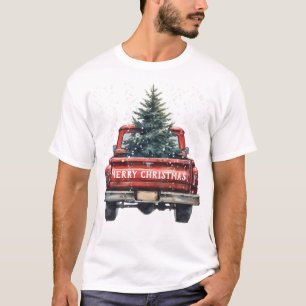 Vintage Red Truck Merry Christmas T-Shirt