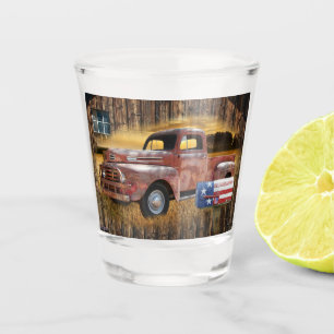 Vintage Red Truck Shot Glass