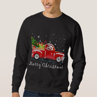 Vintage Red Truck With Merry Christmas Tree Sweatshirt