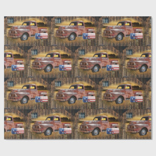 Vintage Red Truck Wrapping Paper