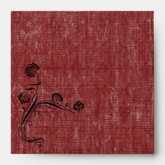 Vintage Red Wedding Envelope