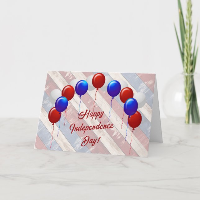Vintage Red White Blue Patriotic  Holiday Card (Front)