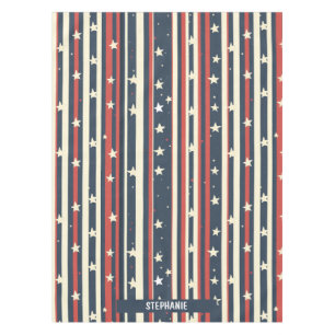 Vintage Red, White & Blue Stripes with Stars (2) Tablecloth