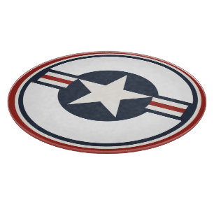 Vintage Red White Blue USAAF Insignia Star Bars Cutting Board