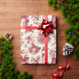 Vintage Red & White Christmas Elegant Wrapping Paper