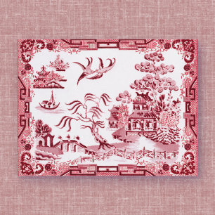 Vintage Red Willow Postcard