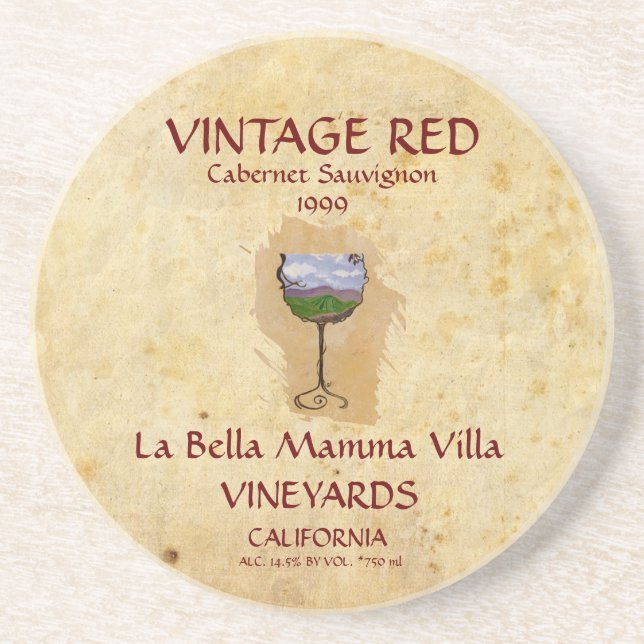 Vintage Red Wine Coaster! Coaster (Front)