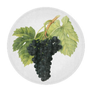 Vintage Red Wine Organic Grape Cluster, Food Fruit Cutting Board
