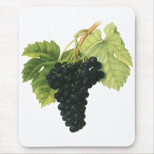 Vintage Red Wine Organic Grape Cluster, Food Fruit Mouse Pad