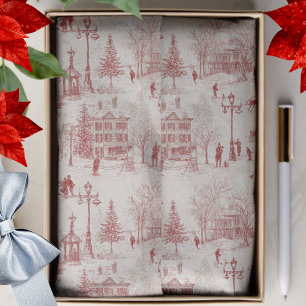 Vintage Red Winter Scene Tissue Paper