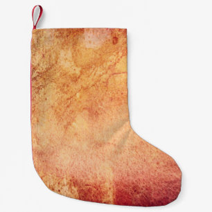 Vintage red yellow orange retro small christmas stocking