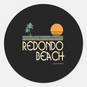 Vintage Redondo Beach California Classic Round Sticker