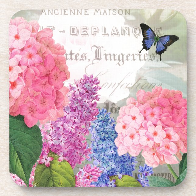 Vintage Redoute Flowers Coaster (Front)