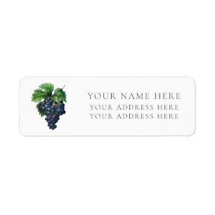 VINTAGE REDOUTÉ "GRAPES" RETURN ADDRESS LABEL