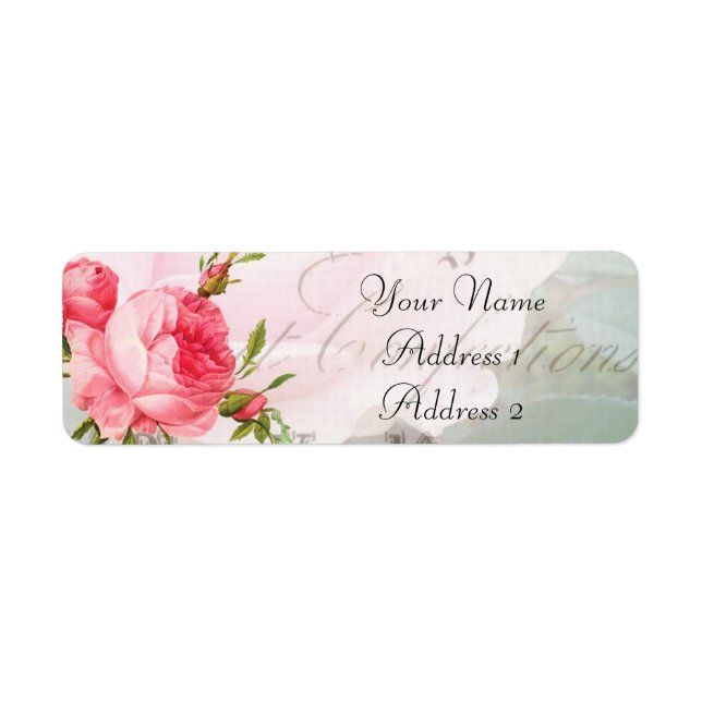 Vintage Redoute Rose Avery Address Labels (Front)