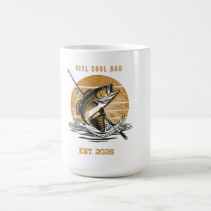 Vintage Reel Cool Dad Fishing Graphic Father's Day Coffee Mug