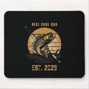 Vintage Reel Cool Dad Fishing Graphic Father's Day Mouse Pad