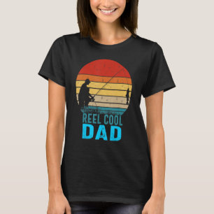 Vintage Reel Cool Dad Retro Dad Fish Fishing Fath T-Shirt