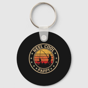 Vintage Reel Cool Pappy Fish Fishing Funny Fathers Key Ring