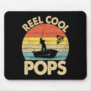 Vintage Reel Cool Pops Fishing Father's Day Fisher Mouse Pad