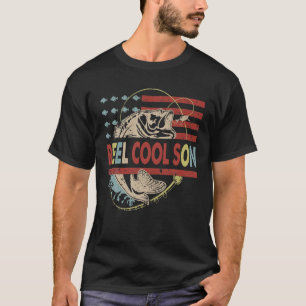 Vintage Reel Cool Son Fishing American Flag Gifts T-Shirt