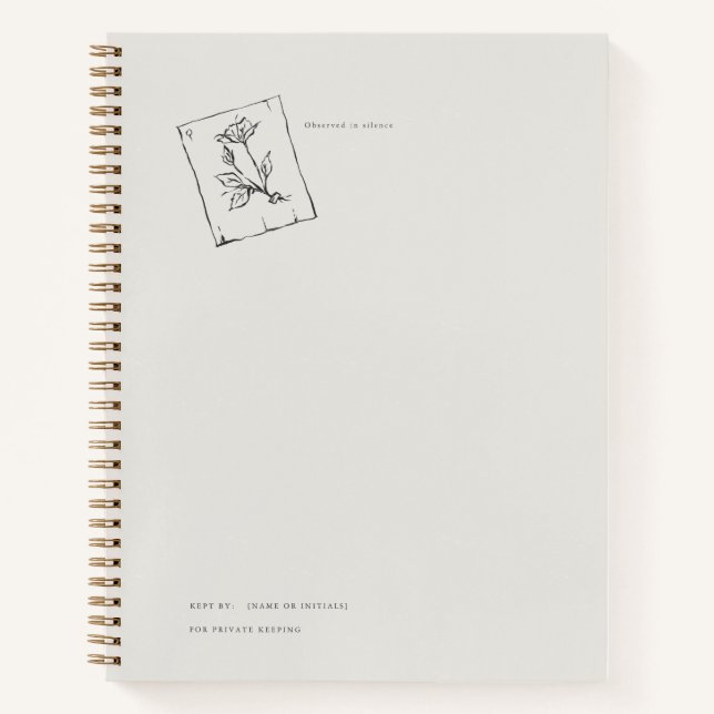 Vintage Regency Inspired Pressed Rose  Notebook (Front)