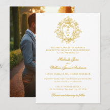 Vintage Regency Monogram Crest Photo Wedding