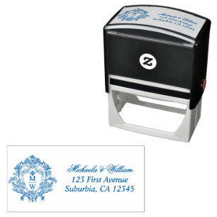 Vintage Regency Monogram Crest Return Address Self-inking Stamp