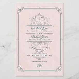 Vintage Regency Ornate Wedding Save The Dates
