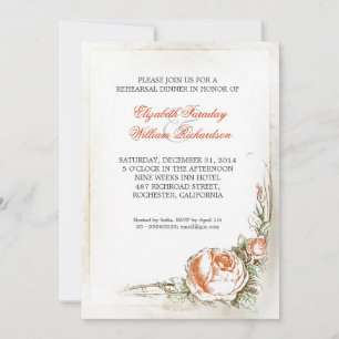 vintage rehearsal dinner invitations