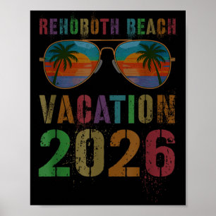 Vintage Rehoboth Beach Vacation 2026 Trip Swim Poster