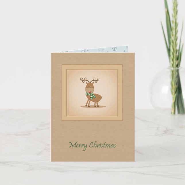 Vintage Reindeer Christmas Card (Front)