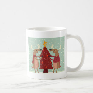 Vintage reindeer Christmas Coffee Mug
