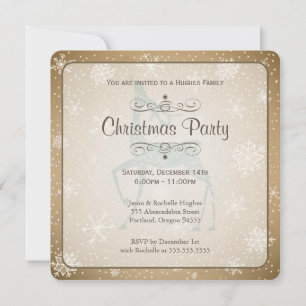 Vintage Reindeer  Christmas Invitation